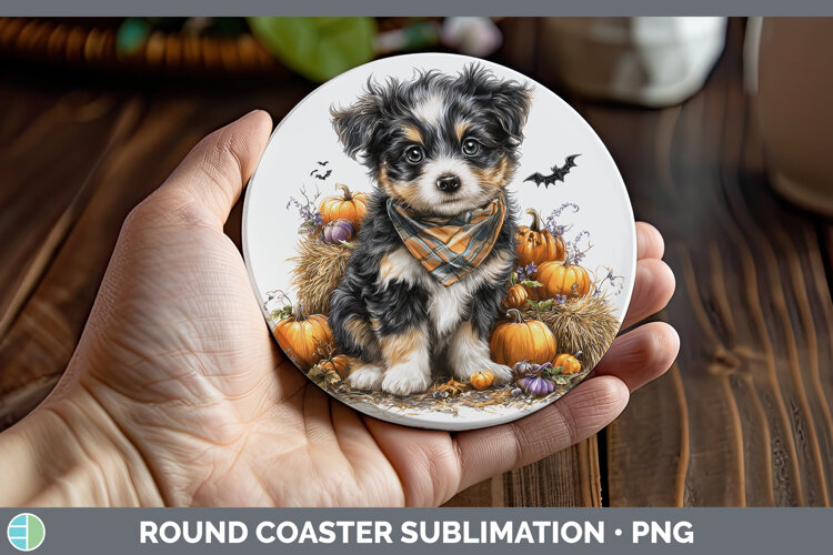 GorgeousAnimals Halloween Round Coaster design.