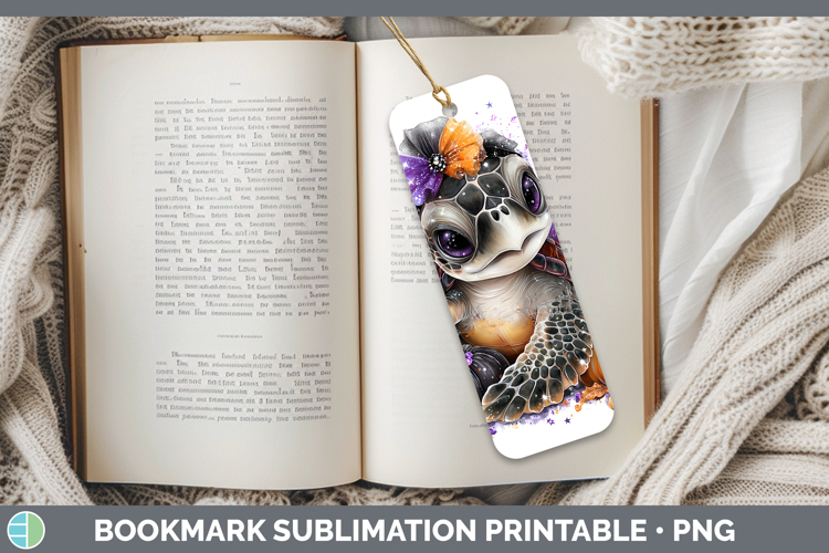 Animals Halloween Sea Turtle Bookmark Sublimation Printable