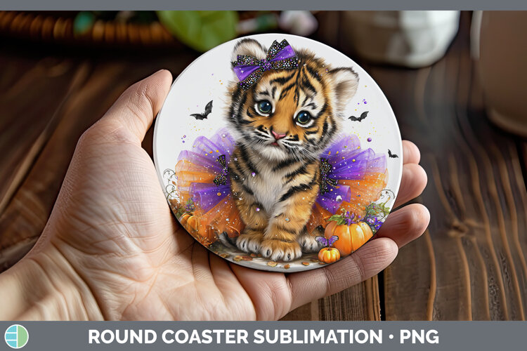 GorgeousAnimals Halloween Round Coaster design.