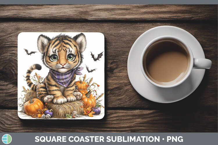 GorgeousAnimals Halloween Square Coaster design.