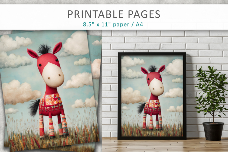 cute animal junk journal printable pages, animal poster