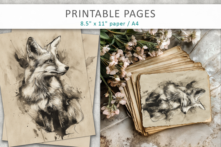 ink forest animals printable
