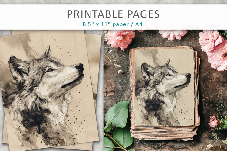 ink forest animals printable, woodland scrapbook paper
