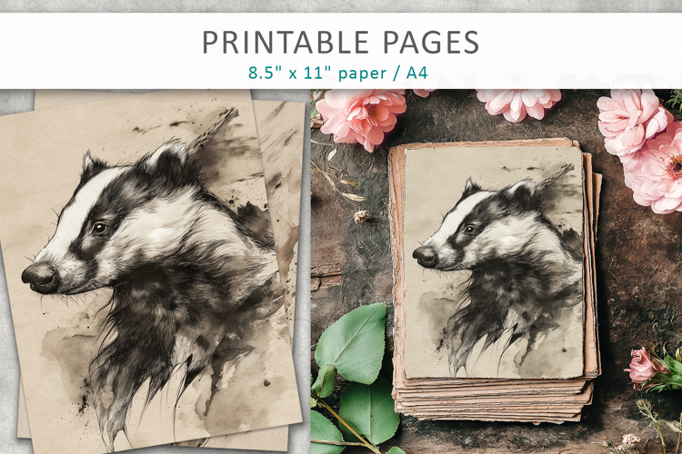 forest animal illustrations, digital paper