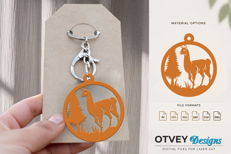 Alpaca Nature Ornament Laser Cut File