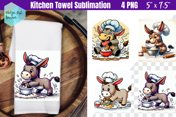 Funny farm animals Kitchen Towel Sublimation