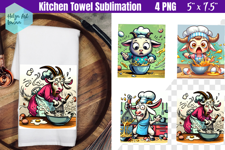 Funny farm animals Kitchen Towel Sublimation