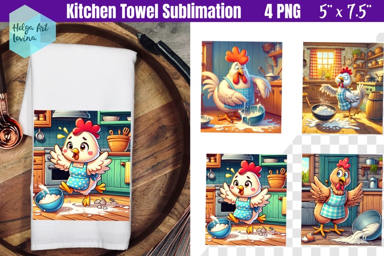 Funny farm animals Kitchen Towel Sublimation