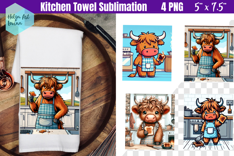 Funny farm animals Kitchen Towel Sublimation