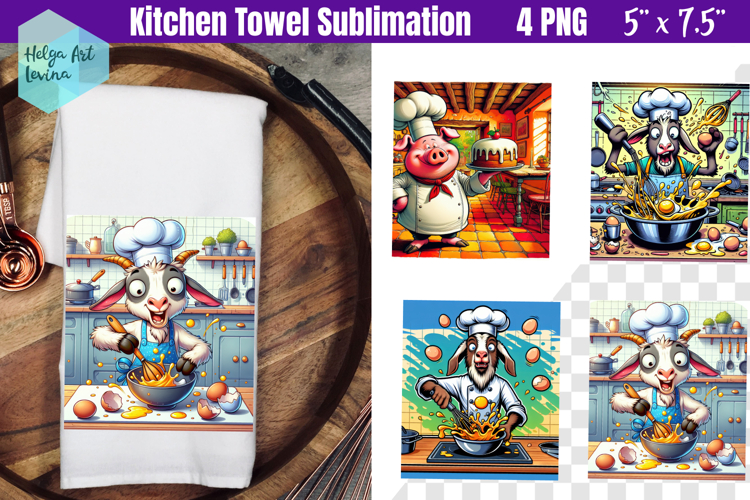 Funny farm animals Kitchen Towel Sublimation