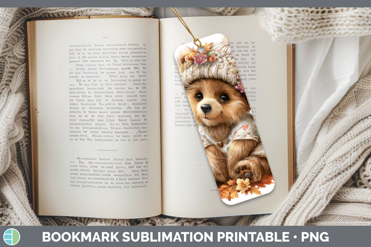 Bear Bookmark Animals Knit Hat Sublimation Printable Designs