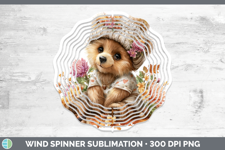 Bear Wind Spinner Animals Knit Hat Sublimation Spinner Desig