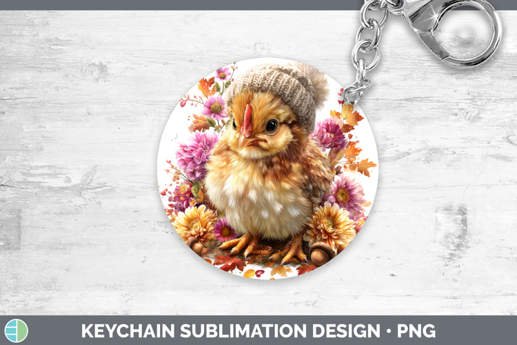 Chicken Keychain Animals Knit Hat Sublimation Keyring Design