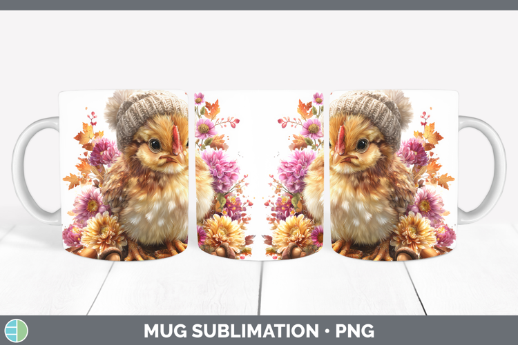 Chicken Mug Wrap Animals Knit Hat Sublimation Coffee Cup Des