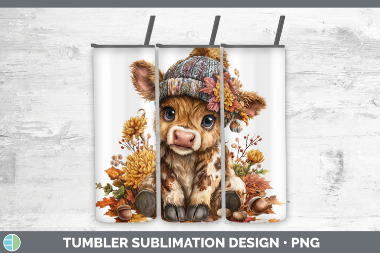Cow Tumbler Animals Knit Hat Sublimation 20 oz Skinny Tumble
