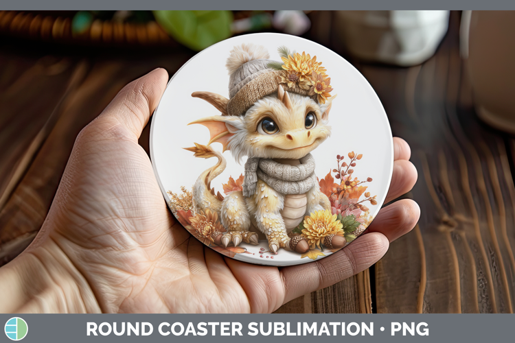 Dragon Round Coaster Animals Knit Hat Sublimation Coaster De