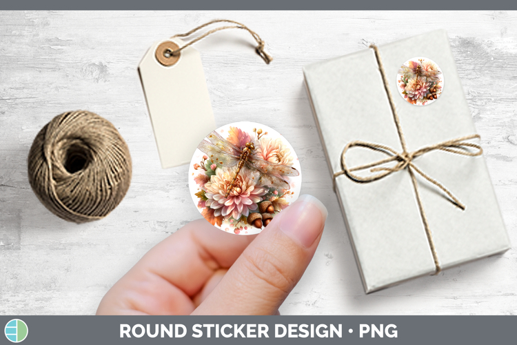 Animals Knit Hat Dragonfly Stickers | Round Labels Designs