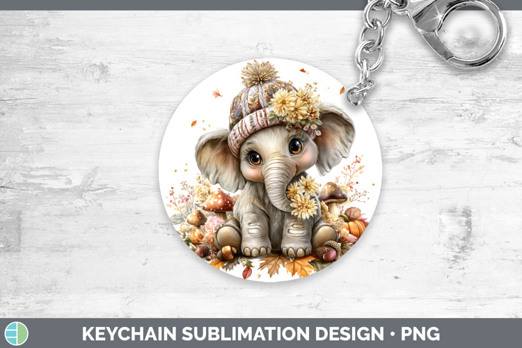 Elephant Keychain Animals Knit Hat Sublimation Keyring Desig