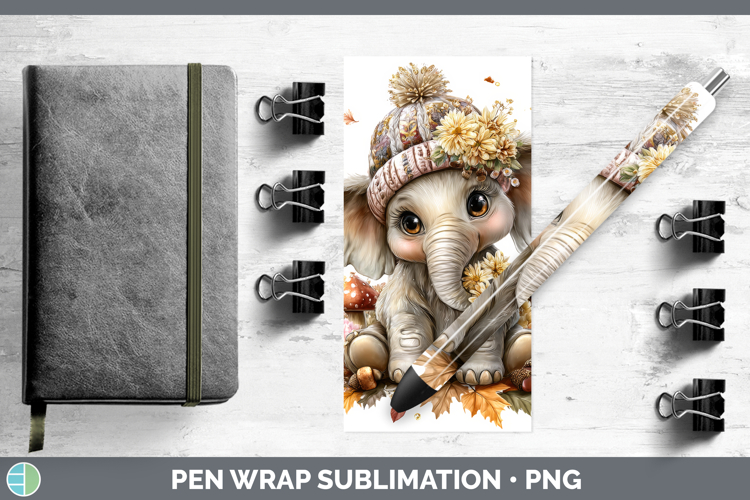 Elephant Pen Wrap Animals Knit Hat Sublimation Pen Designs