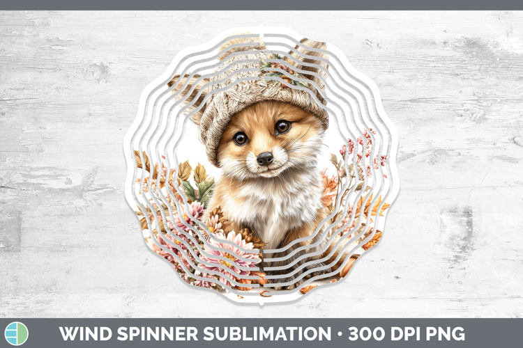 Fox Wind Spinner Animals Knit Hat Sublimation Spinner Design