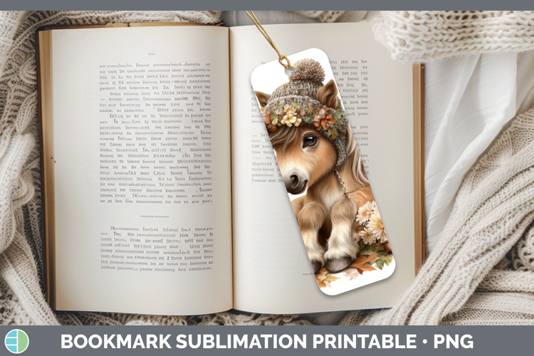 Horse Bookmark Animals Knit Hat Sublimation Printable Design