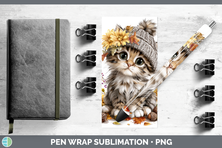 Kitten Pen Wrap Animals Knit Hat Sublimation Pen Designs