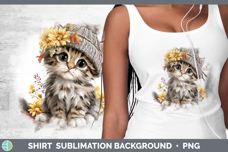 Kitten Shirt Animals Knit Hat Sublimation Background Designs