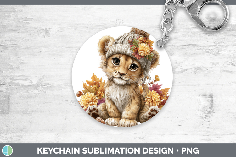 Lion Keychain Animals Knit Hat Sublimation Keyring Designs