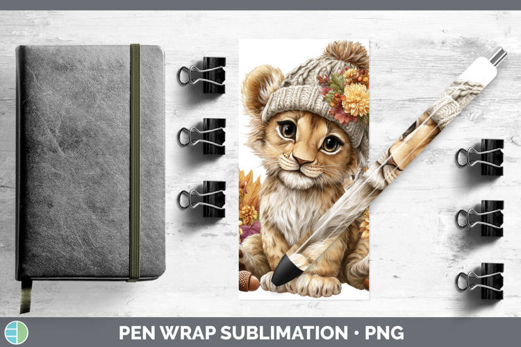 Lion Pen Wrap Animals Knit Hat Sublimation Pen Designs