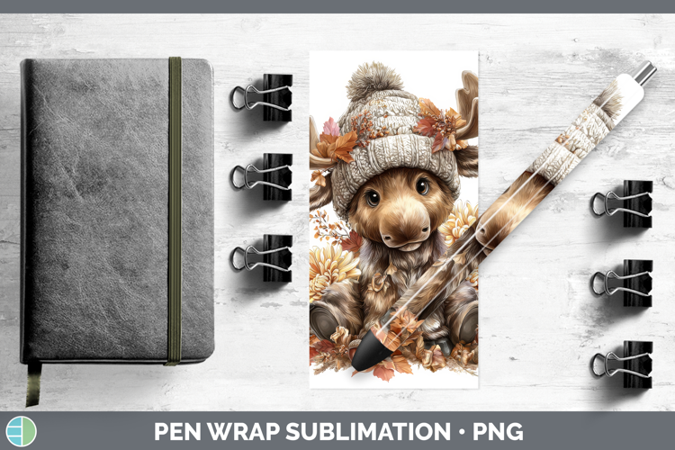 Moose Pen Wrap Animals Knit Hat Sublimation Pen Designs