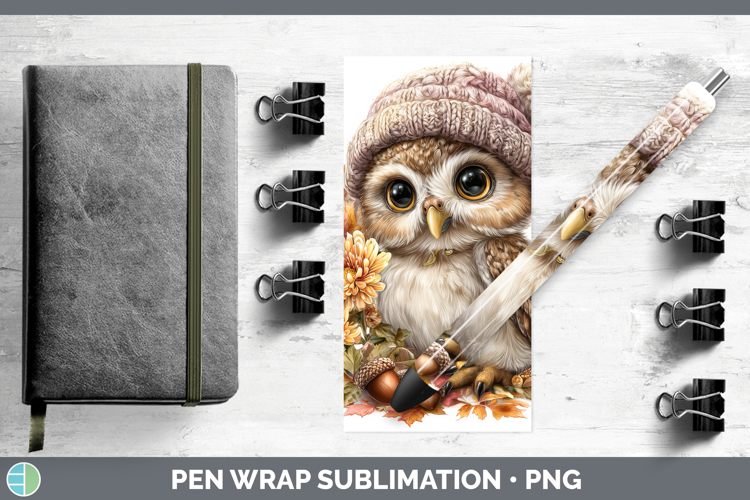 Owl Pen Wrap Animals Knit Hat Sublimation Pen Designs