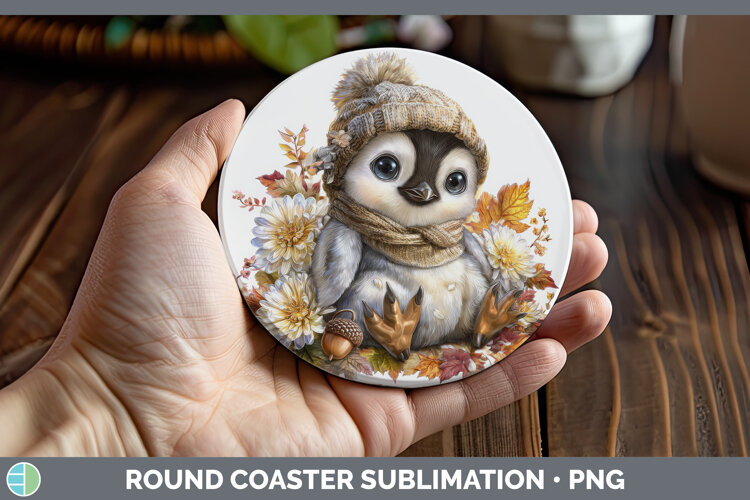GorgeousAnimals Knit Hat Round Coaster design.