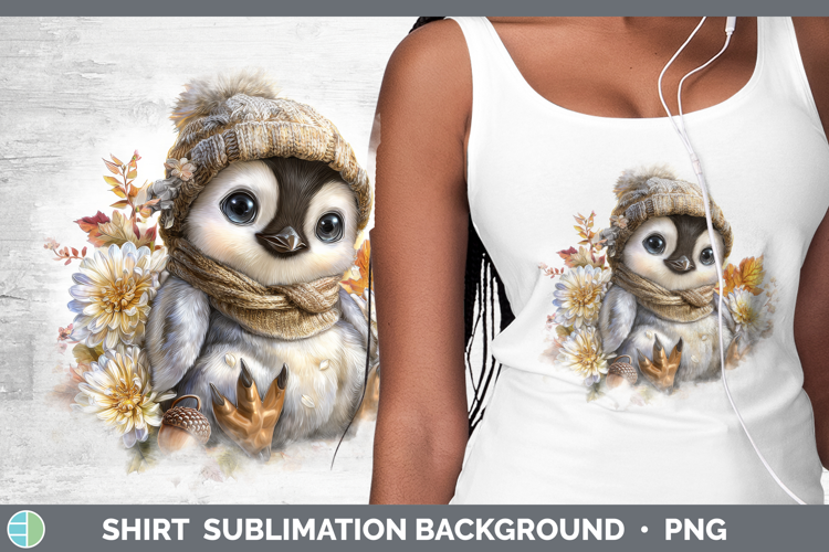 Penguin Shirt Animals Knit Hat Sublimation Background Design