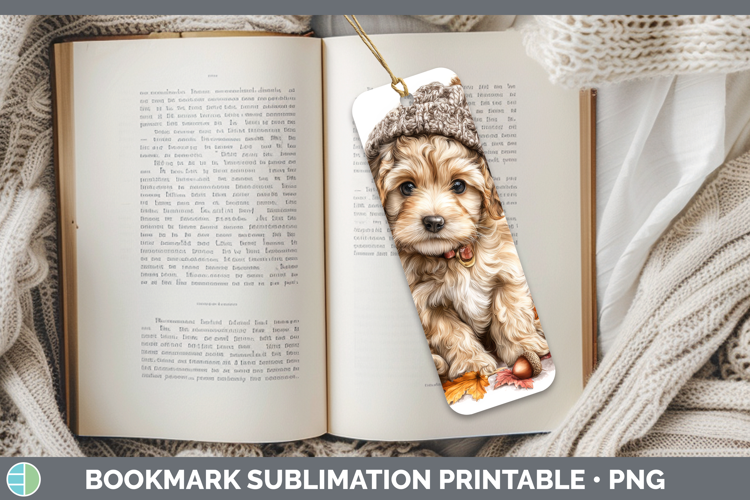Puppy Bookmark Animals Knit Hat Sublimation Printable Design