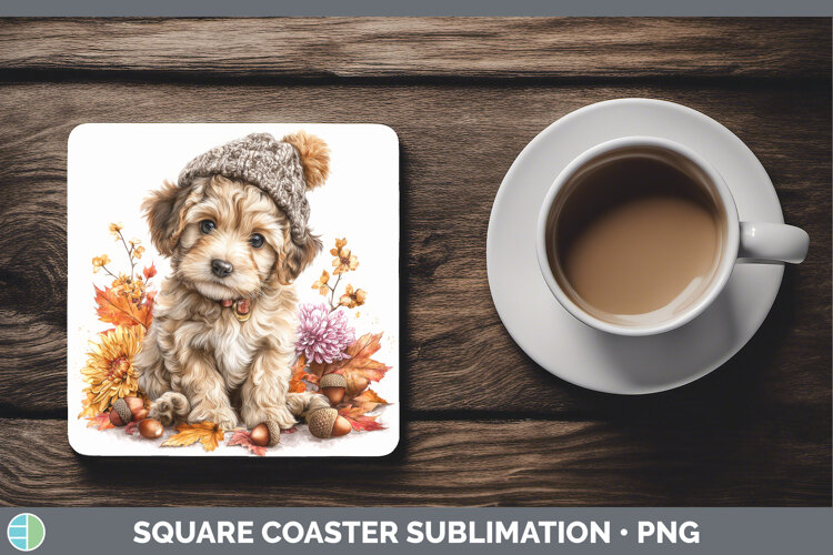 GorgeousAnimals Knit Hat Square Coaster design.