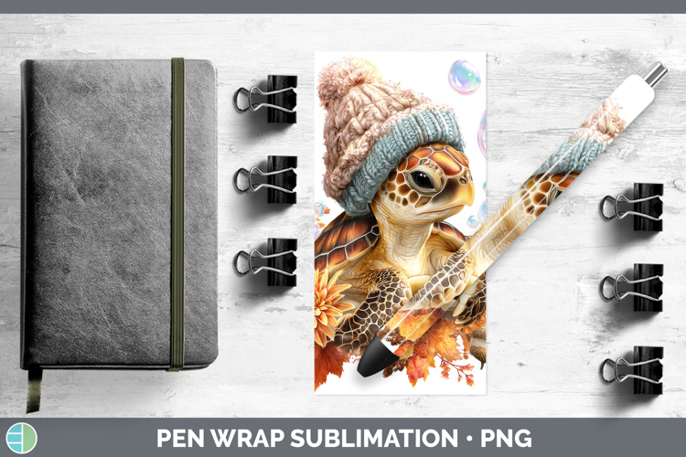 Sea Turtle Pen Wrap Animals Knit Hat Sublimation Pen Designs