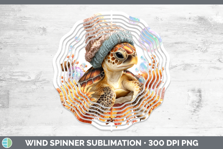 Sea Turtle Wind Spinner Animals Knit Hat Sublimation Spinner
