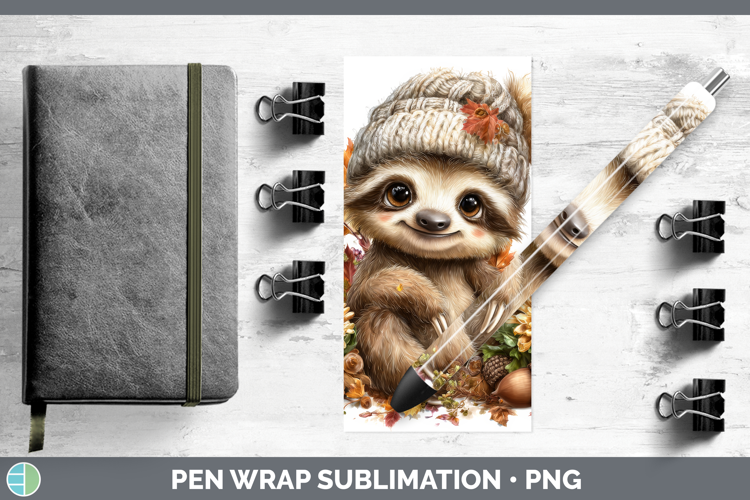 Sloth Pen Wrap Animals Knit Hat Sublimation Pen Designs