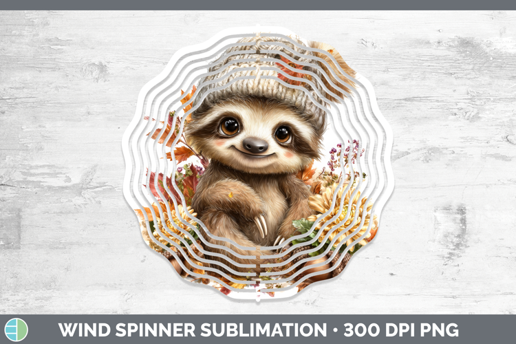 Sloth Wind Spinner Animals Knit Hat Sublimation Spinner Desi