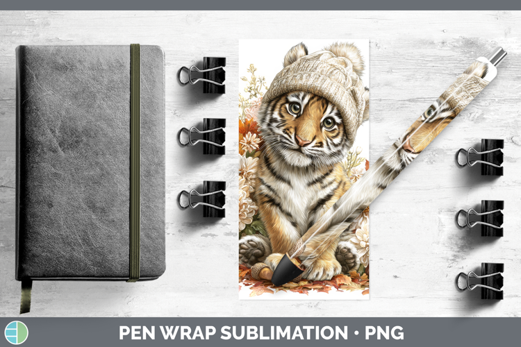 Tiger Pen Wrap Animals Knit Hat Sublimation Pen Designs