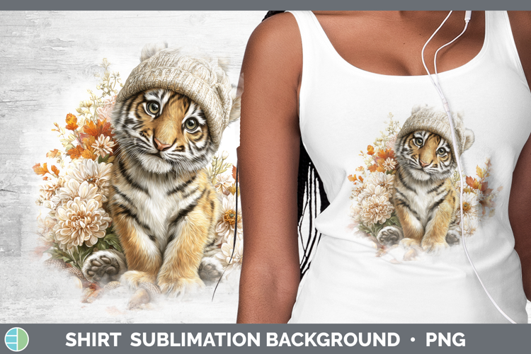 Tiger Shirt Animals Knit Hat Sublimation Background Designs