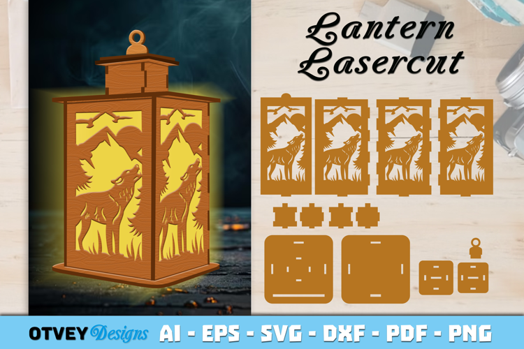 Woodland Animals Lantern Laser Cut SVG
