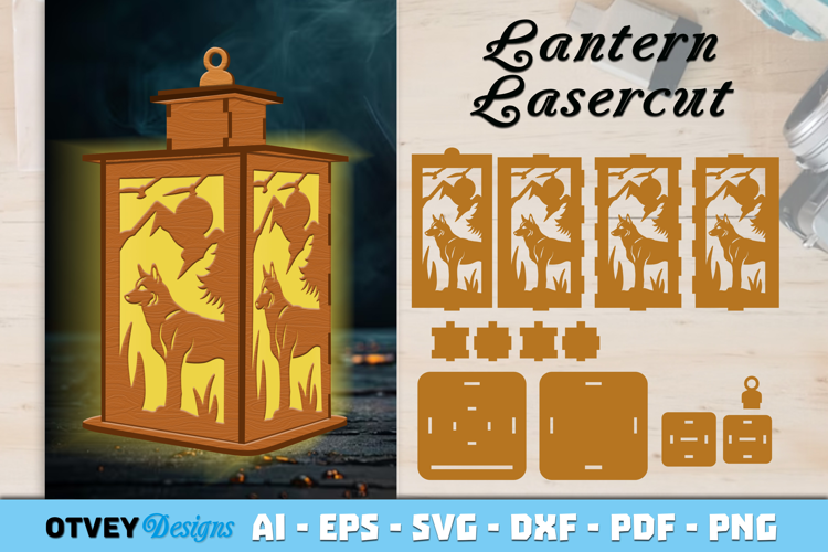 Woodland Animals Lantern Laser Cut SVG