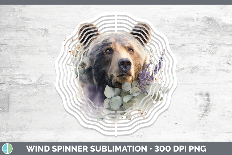Bear Animals Lavender and Eucalyptus Wind Spinner Sublimatio