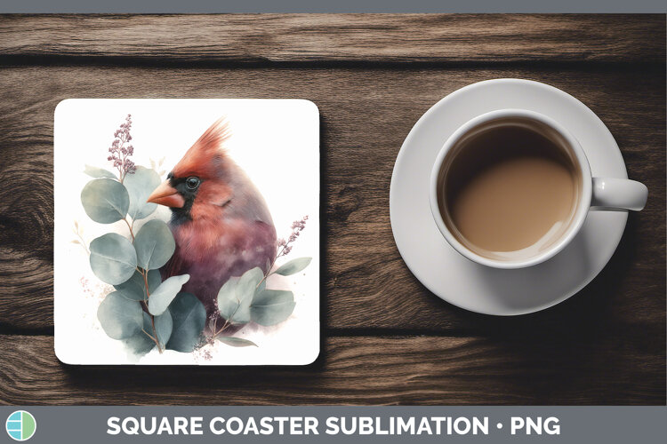 GorgeousAnimals Lavender and Eucalyptus Square Coaster design.