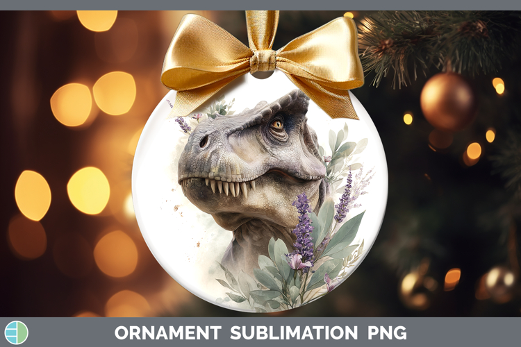 Dinosaur Animals Lavender and Eucalyptus Ornament Sublimatio