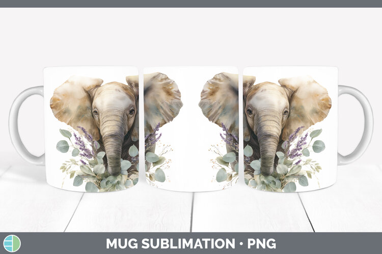 GorgeousAnimals Lavender and Eucalyptus Mug Wrap design.