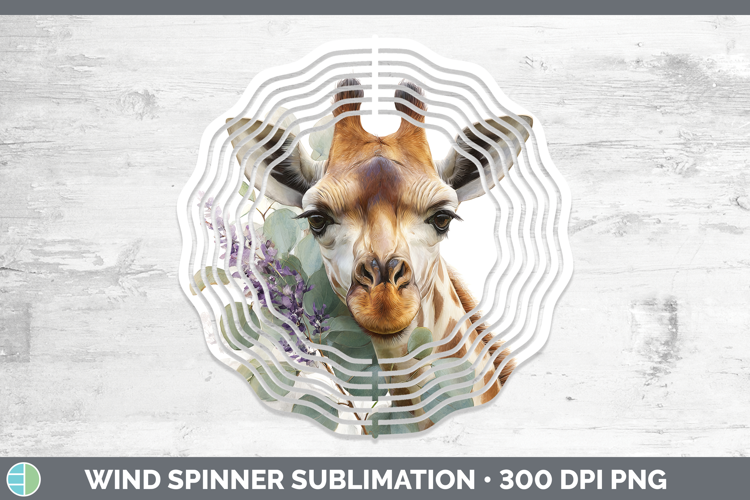 Giraffe Animals Lavender and Eucalyptus Wind Spinner Sublima