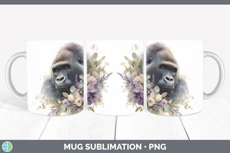 GorgeousAnimals Lavender and Eucalyptus Mug Wrap design.