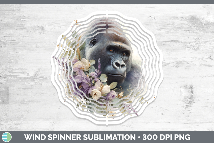 Gorilla Animals Lavender and Eucalyptus Wind Spinner Sublima